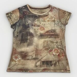 Bit & Bridle Shirt Sz XL X-LARGE Rodeo Western Hometown Main Street USA Houses